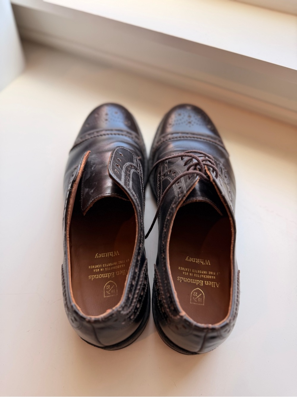 Allen Edmonds Brown Leather Brogue Cap-Toe Oxfords - Picture 12 of 13